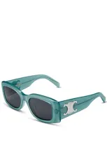 Celine Square Sunglasses, 53mm In Green/gray Solid