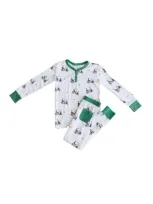 Charlie Lou Baby Kids' ® Tee-time Golf Pajama Set In White & Green