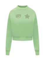 Chiara Ferragni Eye Star 310 Sweatshirt In Green