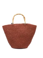 Chica Corolla Straw Handbag In Brown