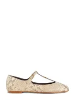 Chloé Marcie Mary Jane Python Print Ballerinas In Neutrals