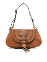 Chloé Marcie Leather Shoulder Bag In Brown