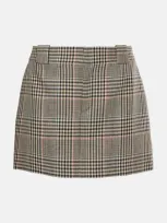 Chloé Checked Wool Miniskirt In Grey