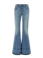 Chloé Low Rise Flared Denim Jeans In Blue