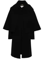 Chloé Double Face Wool Cashmere Coat In Black