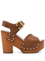 Chloé Chloè Jeannette Leather Clogs