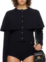 Chloé Cape-design Cardigan In 4c6 Classic Navy