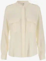 Chloé Silk Crepe De Chine Shirt In White