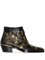 Chloé Susanna 30mm Studded Ankle Boots In Black