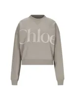 Chloé Logo Crewneck Sweatshirt In Grey