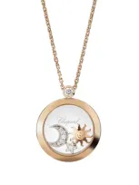 Chopard Rose Gold And Diamond Happy Diamonds Pendant