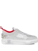 Christian Louboutin Astroloubi Leather Strass Sneakers In Red