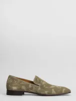 Christian Louboutin Dandelion Loafers In Green Suede