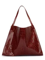 Christian Louboutin Le 54 Tote In Alligator Embossed Leather In Brown