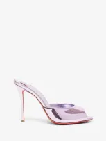 Christian Louboutin Womens Parme Me Dolly 100 Patent-leather Mules In Metallic