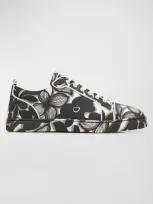 Christian Louboutin Louis Orlato Floral Low-top Sneakers In Black