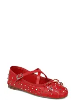 Circus Ny By Sam Edelman Zuri Stud Mary Jane Flat In Riviera Red Stud