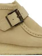 Clarks Originals Beige Wallabee Buckle Boots In Maple Suede