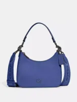 Coach Hobo Crossbody With Signature Canvas In Blueberry