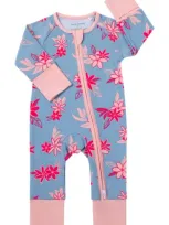 Coco Moon Babies'  Tiare Breeze Zip Romper In Pink