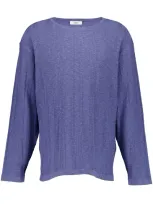 Commas Cotton-linen Sweater In Blau