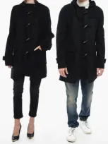 Comme Des Garçons Black Wool Duffle Coat With Frogs