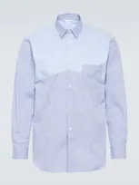 Comme Des Garçons Shirt Checked Cotton Poplin Shirt In Blue