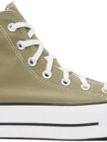 Converse Khaki Chuck Taylor All Star Lift Platform Sneakers In Mossy Sloth/white/bl