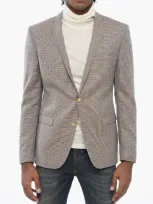 Corneliani Cc Collection Geometric Patterned Half-lined Blazer In Gray