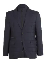 Corneliani Technical Quilted Blazer In Navy