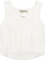 Cotton Emporium Kids' Open Knit Tank In White