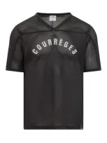 Courrèges Courreges T-shirt Mesh Baseball In Black