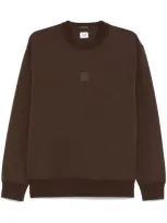 C.p. Company Crew-neck Fleece Sweatshirt In Brown