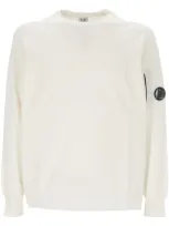 C.p. Company Cp Company Cotton Crepe Sweater In White