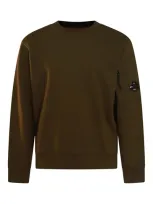 C.p. Company Dark Green Cotton Sweatshirt In Verde