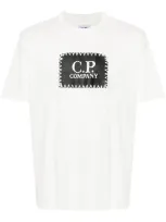 C.p. Company Label Style-logo Jersey T-shirt In White