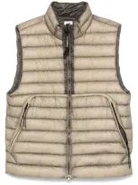 C.p. Company Lens-detail Padded Gilet In Green