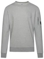 C.p. Company Lens Detailed Light Fleece Sweatshirt In Grey