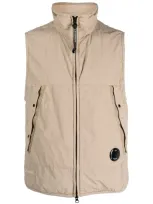 C.p. Company Logo-patch Gilet In Neutrals