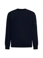 C.p. Company Logo-plaque Cotton Sweatshirt In Black