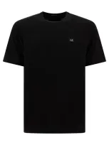 C.p. Company T-shirt With Logo Patch T-shirts In Black