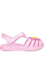 Crocs Kids' Isabella Rubber Sandals W/ Patch In Pink