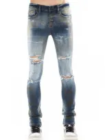 Cult Of Individuality Punk Ripped Super Skinny Jeans In Lark