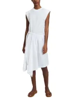 Derek Lam 10 Crosby Corey Mixed Media Dress In White