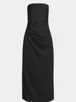 Derek Lam 10 Crosby Harriet Strapless Midi Dress In Black In Gold