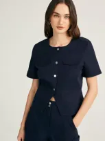 Derek Lam Brenda Short Sleeve Peplum Jacket