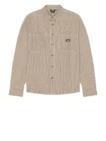 Dickies Hickory Long Sleeve Shirt In Mushroom