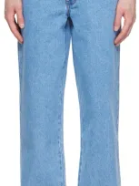 Dime Blue Classic Relaxed Jeans In Blue Washed