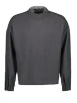 Dior Homme Button Detailed Crewneck Top In Grey