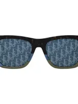 Dior 'blacksuitxl S2u 54mm Square Sunglasses In Dark Havana/blue Mirror